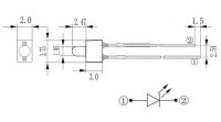 LED 2mm diffus klar kurzer Kopf Miniatur Mini LEDs 7...