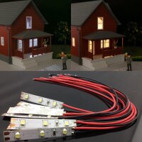 LED Beleuchtung Hausbeleuchtung mit 40cm Kabel Licht Häuser RC H0 TT N 10 Stück