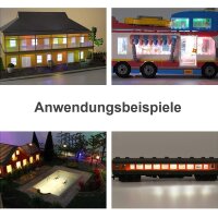 LED Beleuchtung Hausbeleuchtung mit 40cm Kabel Licht Häuser RC H0 TT N 10 Stück