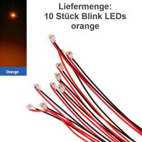 SMD Blink LED 0805 blinkend mit Kabel angelötet Ø 0,3mm Microkabel LEDs 10 Stück