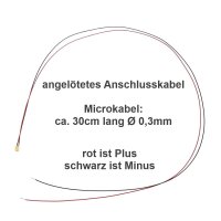 SMD Blink LED 0805 blinkend mit Kabel angelötet Ø 0,3mm Microkabel LEDs 10 Stück