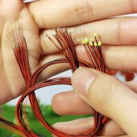 SMD Blink LED 0805 blinkend mit Kabel angelötet Ø 0,3mm Microkabel LEDs 10 Stück