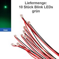SMD Blink LED 0805 blinkend mit Kabel angelötet Ø 0,3mm Microkabel LEDs 10 Stück