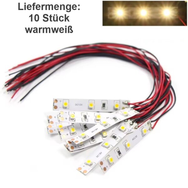 LED Beleuchtung Hausbeleuchtung mit 20cm Kabel Licht Häuser RC H0 TT N 10 Stück Warmweiß