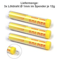 Lötzinn Lötdraht Flussmittel im Spender je 12g 1mm bleifrei Löten 3 Stück A2049