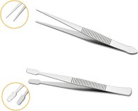 Pinzetten Set 4-teilig 115mm 120mm Spitzpinzette Kreuzpinzette Flachpinzette
