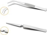 Pinzetten Set 4-teilig 115mm 120mm Spitzpinzette Kreuzpinzette Flachpinzette