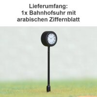 Bahnhofsuhr Uhr mit LED Beleuchtung Höhe 4cm H0 TT...