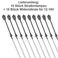 Straßenlampen N TT Parklaterne Leuchte 3 bis 4,5cm variable Höhe 10 Stück S152