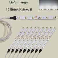 LED Beleuchtung Hausbeleuchtung 10cm 6 LEDs 40cm Kabel Häuser RC H0 N 10 Stück