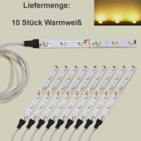 LED Beleuchtung Hausbeleuchtung 10cm 6 LEDs 40cm Kabel Häuser RC H0 N 10 Stück
