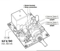 Zeitschalter Timer Zeitrelais 12V DC ca. 1 Sek. - 40 Min Kemo B133 Bausatz A2070
