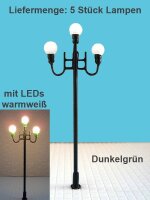 H0 Straßenlampen Parkleuchten LED 7,7cm 12-19V...
