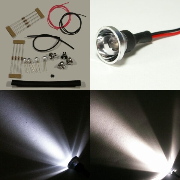 Flutlichtstrahler Scheinwerfer Flutlicht H0 RC LED Beleuchtung 4 Stück Strahler