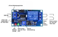 Zeitschalter Timer Zeitrelais Aufenthaltsschalter Zeitverzögerung 12V DC BK011