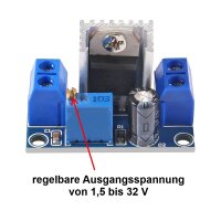 Spannungsregler Spannungswandler DC/DC 1,5A einstellbar 1,5-32V Step-Down A2048