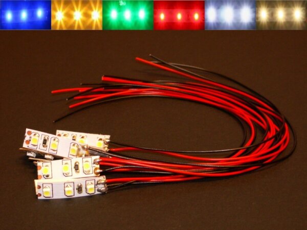 Mini LED Beleuchtung Hausbeleuchtung 20cm Kabel Licht Häuser RC H0 TT N 10 Stück