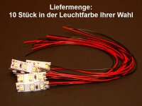 Mini LED Beleuchtung Hausbeleuchtung 20cm Kabel Licht Häuser RC H0 TT N 10 Stück