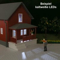 Mini LED Beleuchtung Hausbeleuchtung 20cm Kabel Licht Häuser RC H0 TT N 10 Stück