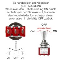 Miniatur Kipptaster Taster 3-Pin (EIN) AUS (EIN) Kippschalter tastend Modellbau