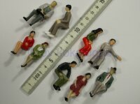 Figuren sitzend Reisende 1:32 für Waggons Spur 1 + Carrera 132 Set 9 Stück F28a