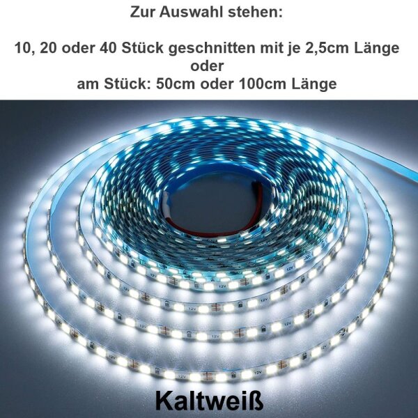 Mini LED Beleuchtung RC H0 TT N Z nur 4mm breit Licht Häuser Waggons 2,5 - 100cm Kaltweiß 50cm lang am Stück
