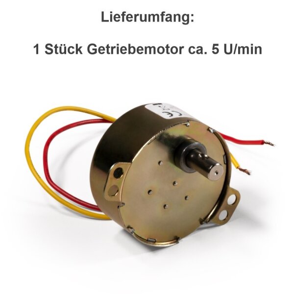 Getriebemotor Langsamläufer Motor 230V AC 1-5RPM Modellbau Karussell Drehscheibe 5 U/min