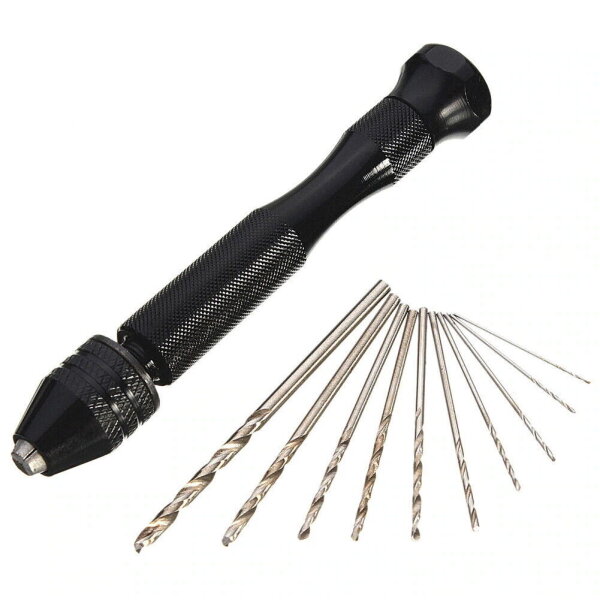 Sortiment Mini Bohrer 0,5-2,0mm Miniaturbohrer mit Handbohrer 10 Stück S090