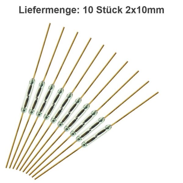 Reedschalter Reedkontakt Mini Reed Kontakt Schließer Miniatur H0 TT N Z 10 Stück 2 x 10 mm