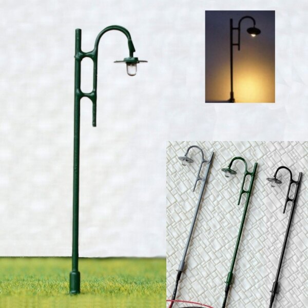 LED Straßenlampen H0 Bogenleuchten 7,5cm Bogenlampen 10 Stück Laternen Leuchten