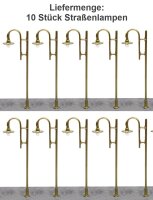 LED Straßenlampen H0 Bogenleuchten 7,5cm Laternen Leuchten Lampen 10 Stück S799