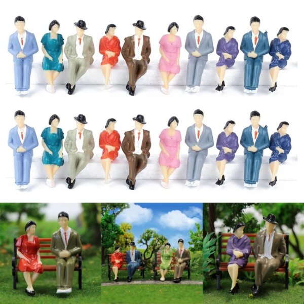 Figuren sitzend Reisende 1:32 für Waggons Spur 1 + Carrera 132 Set 20 Stück F23