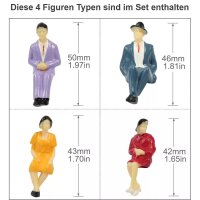 Figuren sitzend Reisende 1:32 für Waggons Spur 1 + Carrera 132 Set 20 Stück F23