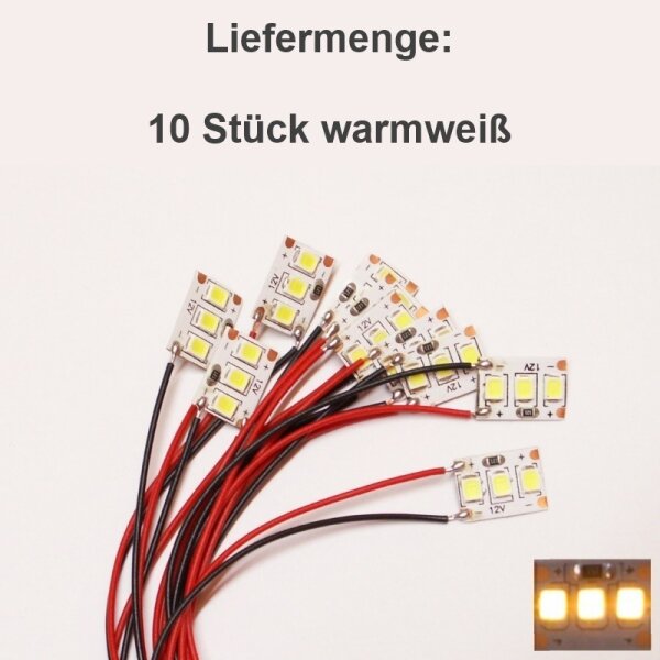 Mini LED Beleuchtung Hausbeleuchtung mit Kabel Licht Gebäude RC H0 TT N 10 Stück Warmweiß