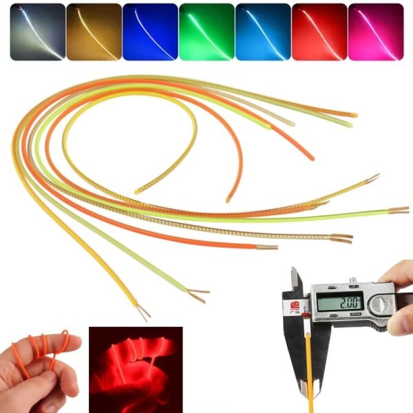 Mini LED Lichterkette 30cm Ø 2mm Filament 360° Licht sehr flexibel Modellbau RC