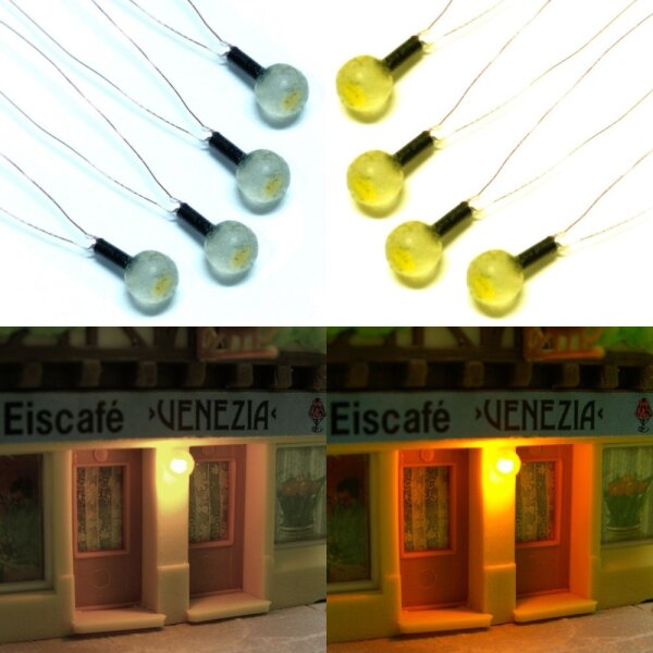 Wandlampen LED Straßenlampen Wandleuchten Kugelleuchte für H0 TT Häuser Gebäude