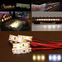 Mini LED Beleuchtung Hausbeleuchtung mit Kabel Licht Gebäude RC H0 TT N 10 Stück