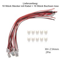 JST-XH 2.5 2.54mm Stecker inkl. 15cm Kabel + XH Buchse 2 3 4 5 6 7 8 9 10 Pin