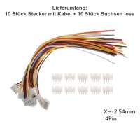 JST-XH 2.5 2.54mm Stecker inkl. 15cm Kabel + XH Buchse 2...
