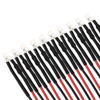 LED 3mm warmweiß kalt weiß 9V 12V 14 16 19V mit Widerstand Kabel angelötet 10x