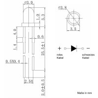 LED 3mm warmweiß kalt weiß 9V 12V 14 16 19V mit Widerstand Kabel angelötet 10x