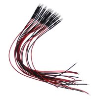 LED 3mm warmweiß kalt weiß 9V 12V 14 16 19V mit Widerstand Kabel angelötet 10x