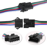 JST SM Stecker Buchse mit Kabel 15cm LED Streifen RC 2 3 4 5 6 Pin Connector 5x