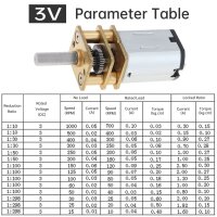 Mini Getriebemotor N20 3 6 12V DC 15 30 50 60 100 150 200 - 1000RPM Modellbau RC