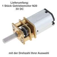 Mini Getriebemotor N20 3 6 12V DC 15 30 50 60 100 150 200 - 1000RPM Modellbau RC