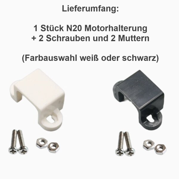 Mini Getriebemotor N20 3 6 12V DC 15 30 50 60 100 150 200 - 1000RPM Modellbau RC Motorhalterung schwarz (Motorhalterung)