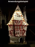 Mini LED Lichterkette 1,6mm schmal 100cm 138 LEDs Kirmes Markt Häuser Waggons RC