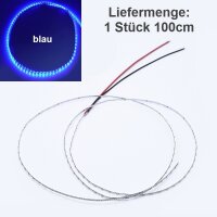 Mini LED Lichterkette 1,6mm schmal 100cm 138 LEDs Kirmes Markt Häuser Waggons RC