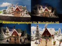 Mini LED Lichterkette 1,6mm schmal 100cm 138 LEDs Kirmes Markt Häuser Waggons RC