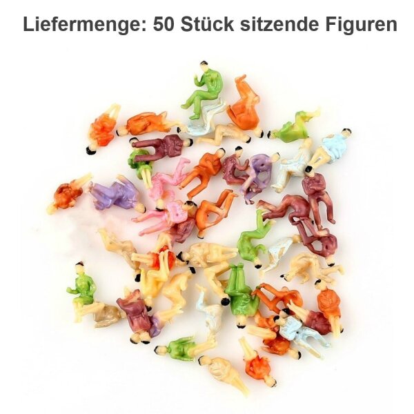 Figuren N sitzende Reisende ideal für Waggons Spur N 1:160 Set 50 100 Stück 50 Stück